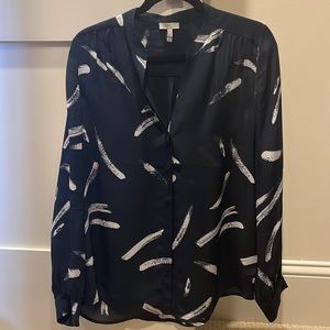 Joie blue and white blouse